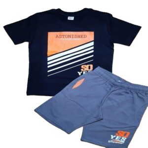 Σετ μαύρο μπλουζάκι και γκρι σορτσάκι