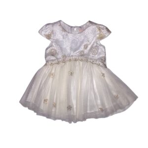 Μπεζ κοντομάνικο φόρεμα