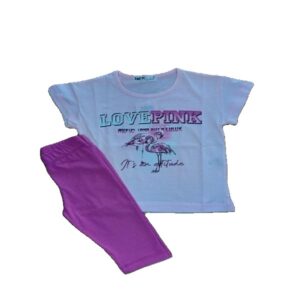 Σετ nek love pink με φλαμίνγκο για κορίτσι