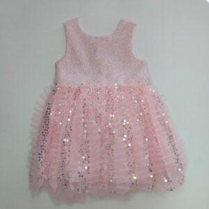 Παιδικό ροζ φόρεμα με τούλι και παγιέτες