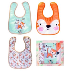 Σαλιάρες αδιάβροχες σετ τρία τεμάχια βαμβακερές.