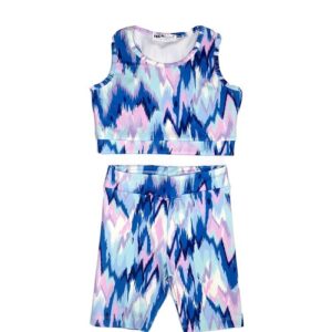 Καλοκαιρινό αθλητικό σετ για κορίτσι μπλε λιλά